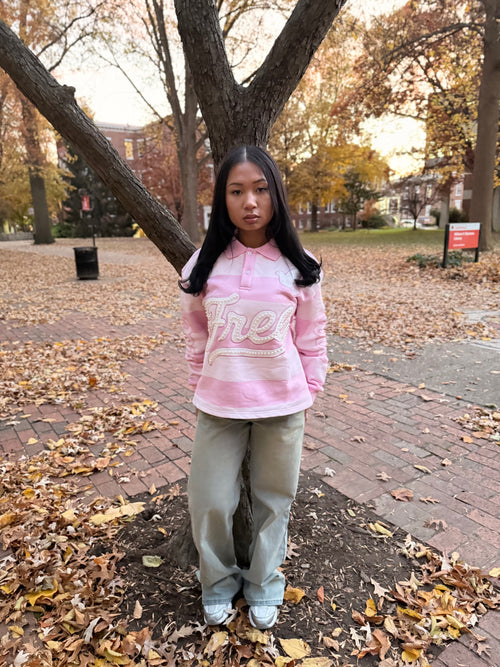 Pearl Long Sleeve Polo (PINK)