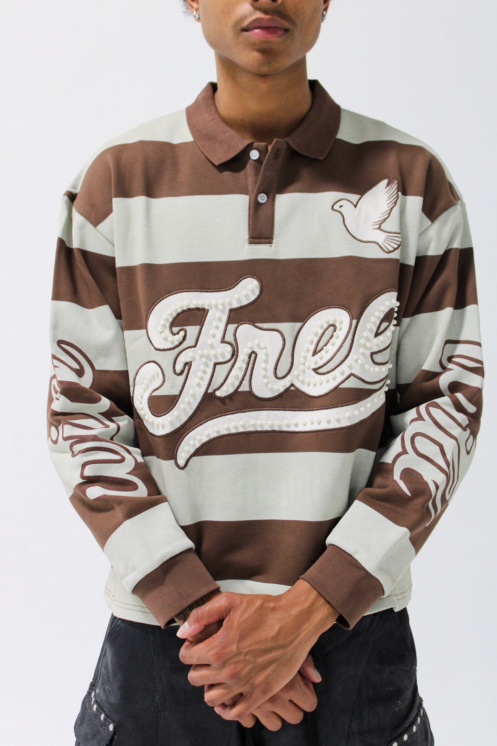 Pearl Long Sleeve Polo (BROWN)