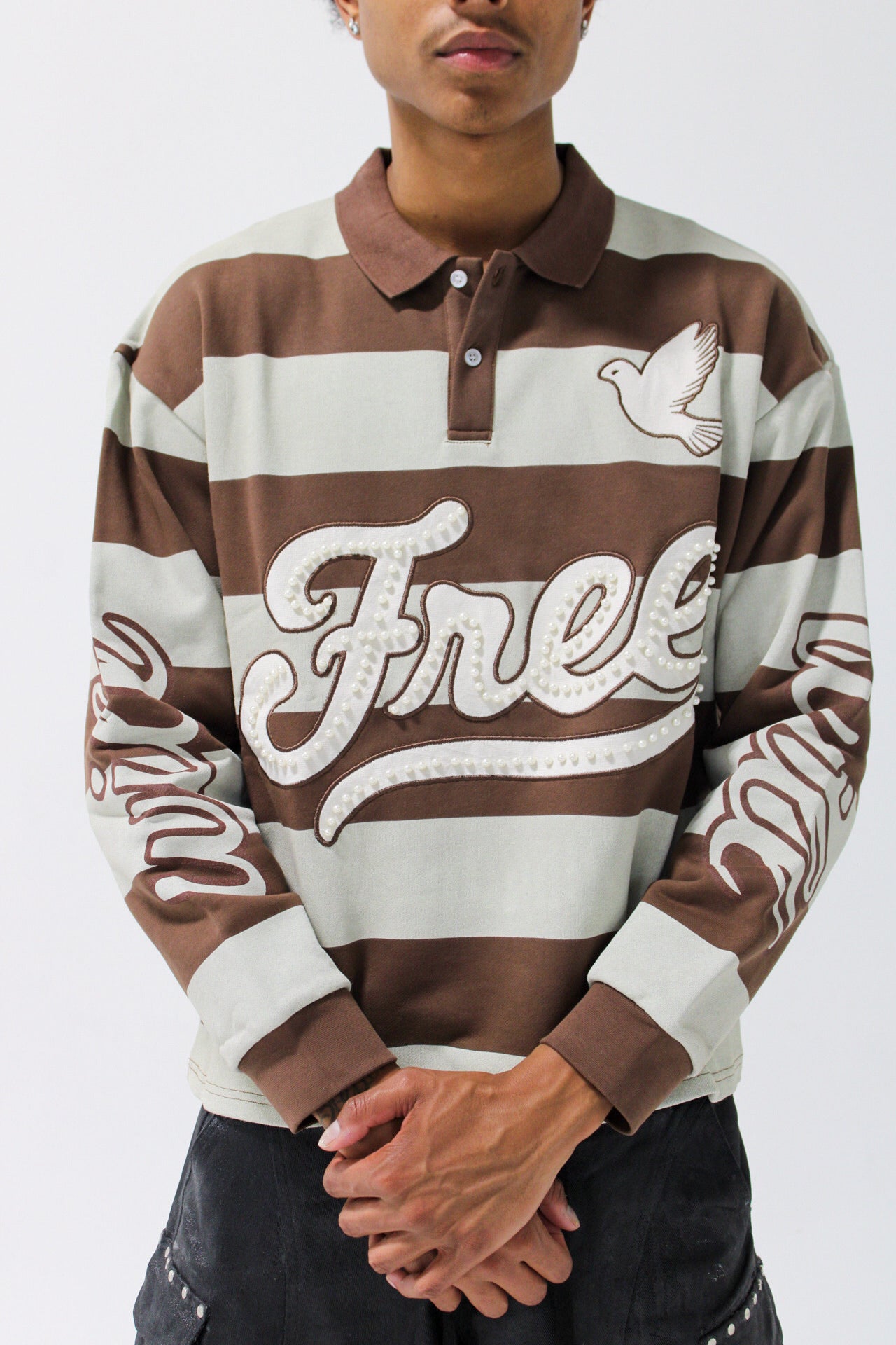 Pearl Long Sleeve Polo (BROWN)