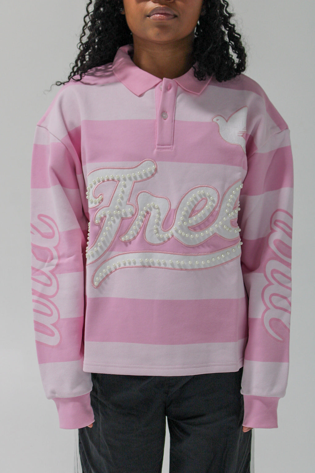 Pearl Long Sleeve Polo (PINK)
