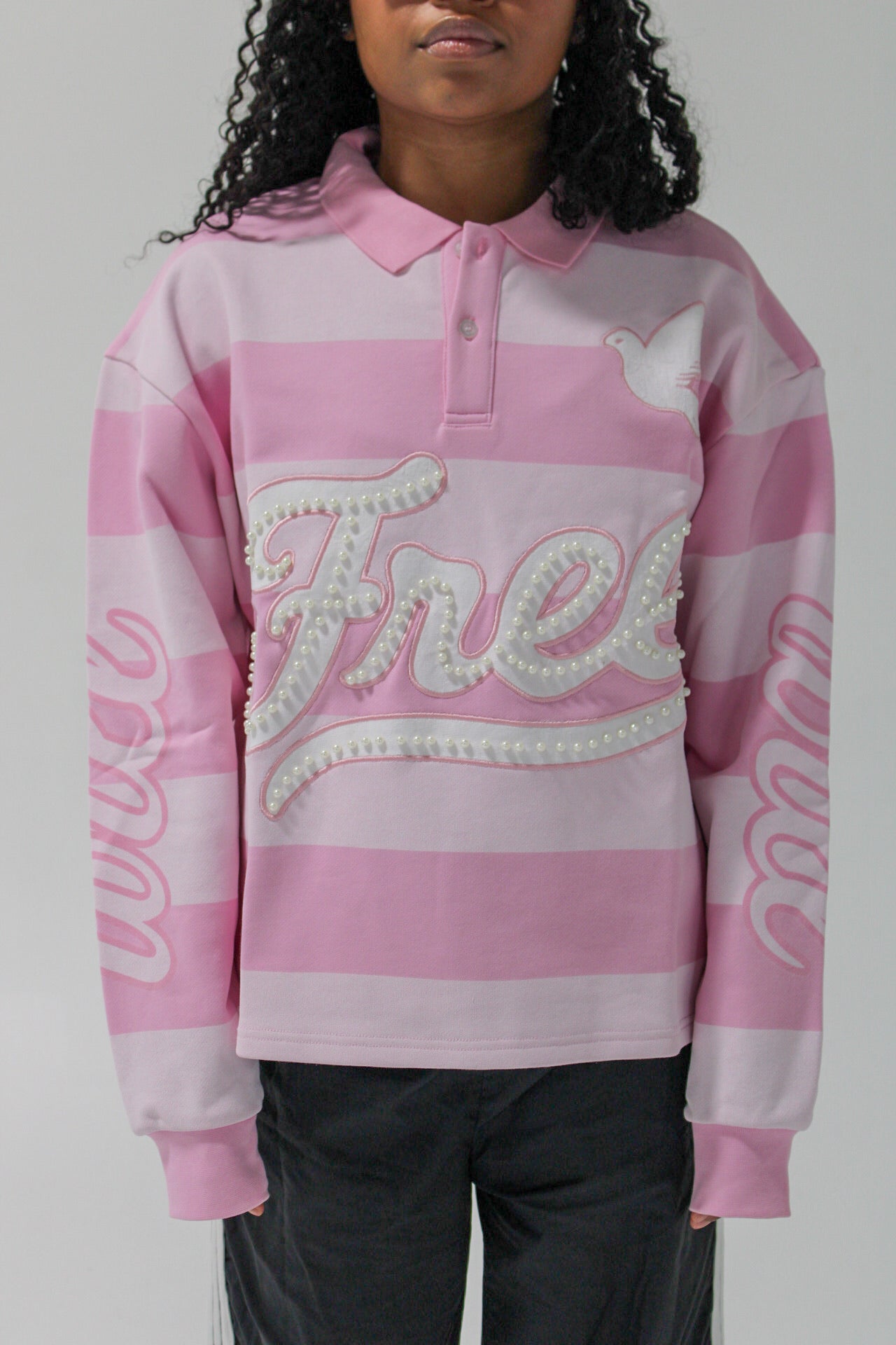 Pearl Long Sleeve Polo (PINK)