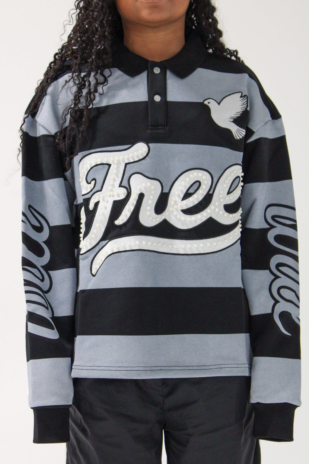 Pearl Long Sleeve Polos (Black)