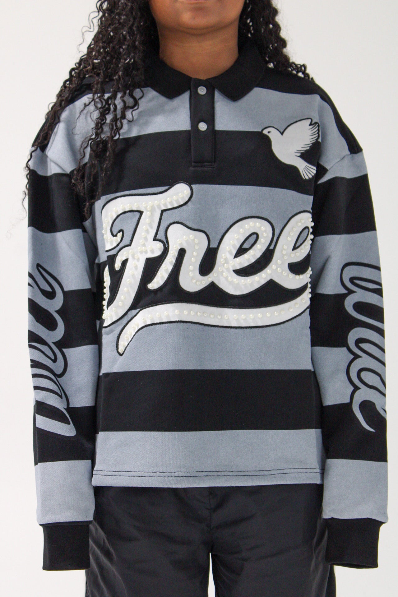 Pearl Long Sleeve Polos (Black)