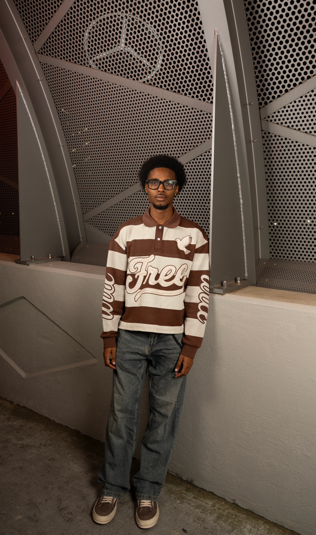 Pearl Long Sleeve Polo (BROWN)