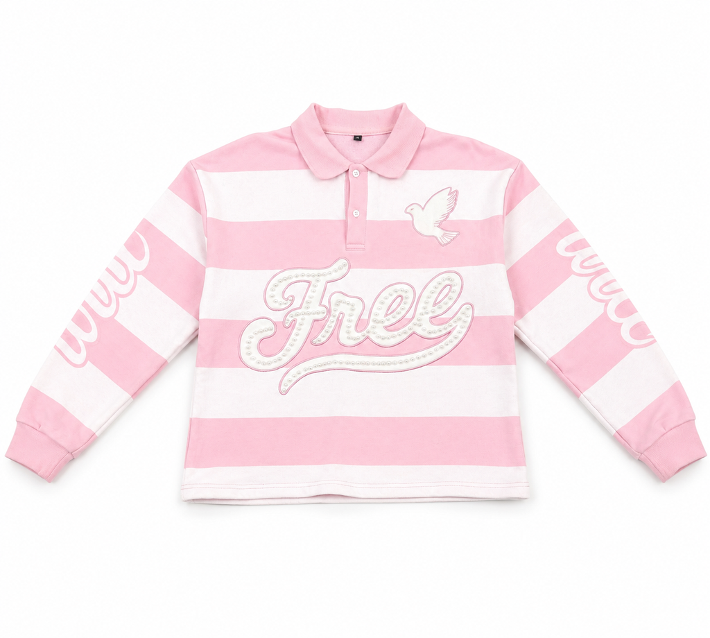 Pearl Long Sleeve Polo (PINK)